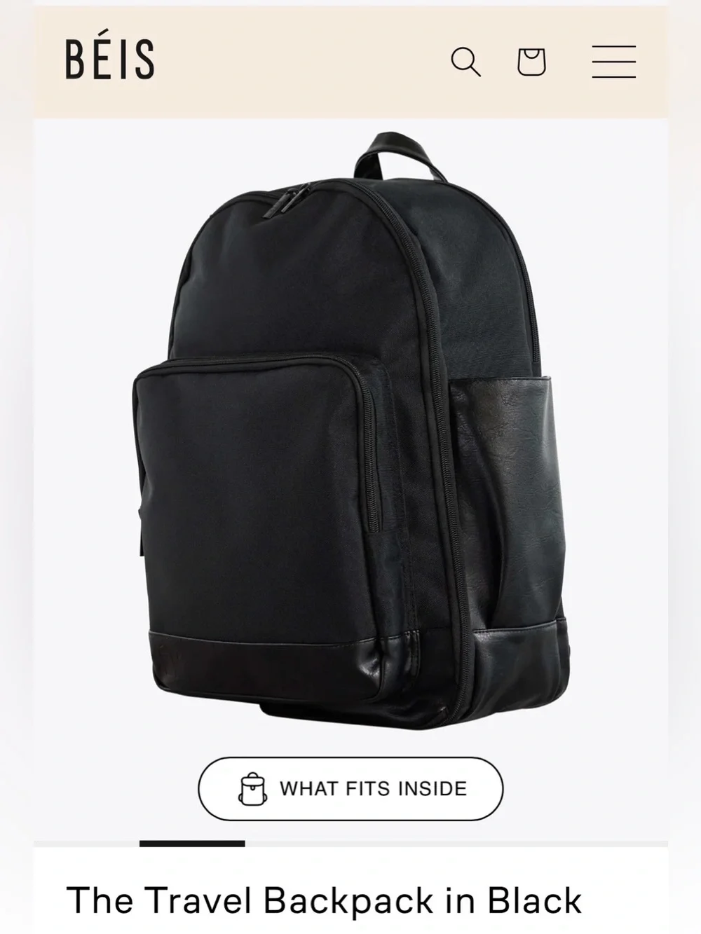 Beis Travel Backpack in Black